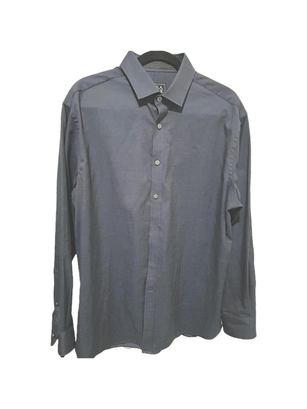 Jos. A. Bank Traveler Travel-Tech Tailored Fit Shirt Men's Sz L Blue Plaid